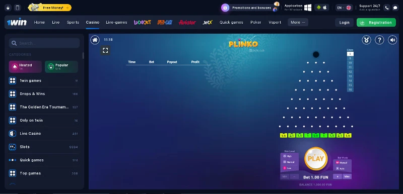 jogar plinko 1win