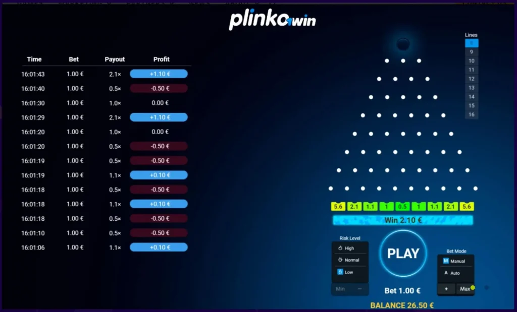 plinko game 1win